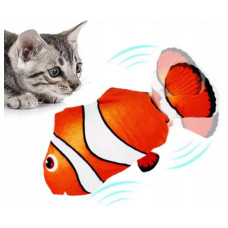 Игрушка для котов механическая вибро рыба Клоун 25 см