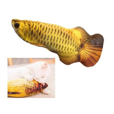 Игрушка для котов механическая вибро рыба Арована золотая 30 см