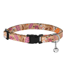 Ошейник для котов BronzeDog Urban XS цветы бежевый 1x18-28 см 49/1414 