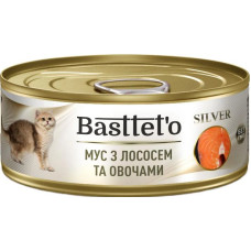 Вологий корм для котів Basttet`o Silver мус з лососем та овочами 85 г 4820185492553