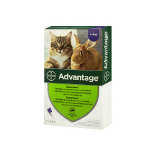 Капли против внешних паразитов для котов и кроликов Elanco Advantage более 4 кг ЦЕНА ЗА 1 ШТ 17072
