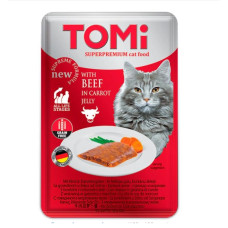 Вологий корм для котів TOMi яловичина в морквяному желі 100 г 490860