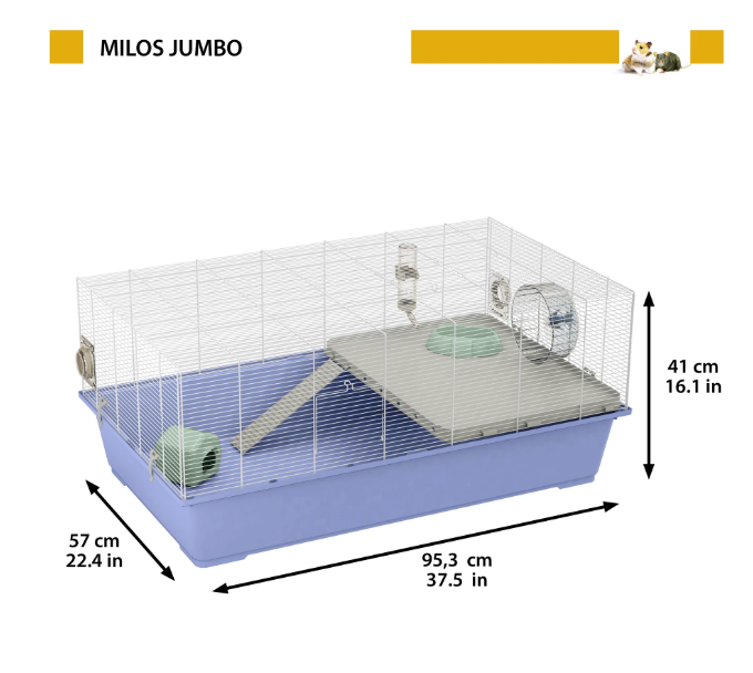 Клетка для грызунов Ferplast Milos Jumbo голубая 95.3x57x41 см 57010917 - 2 Клетка для грызунов Ferplast Milos Jumbo голубая 95.3x57x41 см 57010917 - zoo-expert.com.ua - 2