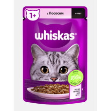 Вологий корм для котів Whiskas з лососем у соусі 85 г 443940