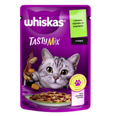 Вологий корм для котів Whiskas TastyMix з ягням, куркою та морквою 85 г 443045