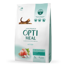 Сухий корм для кошенят OptiMeal Kitten з куркою 4 кг B1840901