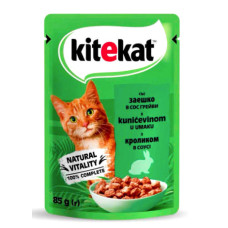 Вологий корм для котів Kitekat з кроликом у соусі 85 г 453693