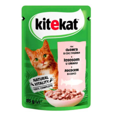 Вологий корм для котів Kitekat з лососем у соусі 85 г 453704