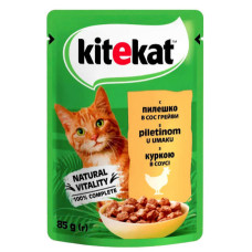Вологий корм для котів Kitekat з куркою у соусі 85 г 453694
