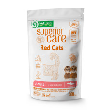 Сухий корм для котів з рудою і коричневою шерстю Nature's Protection Superior Care Red Cats Grain Free with Herring Adult all breeds з оселдцем 400 г