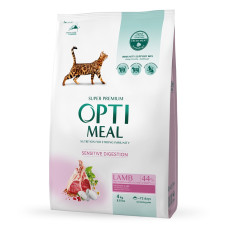 Сухий корм для котів з чутливим травленням OptiMeal Sensitive з ягням 4 кг B1841101