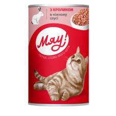 Влажный корм для котов Мяу кролик в соусе 415 г B2200504