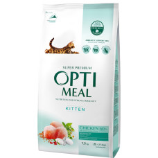 Сухий корм для кошенят OptiMeal Kitten з куркою 1.5 кг B1800901