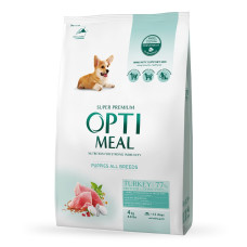 Сухий корм для цуценят всіх порід OptiMeal Puppy з індичкою 4 кг B1760301