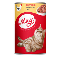 Влажный корм для котов Мяу курица в соусе 415 г B2200104