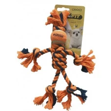 Игрушка для собак Croci канатный человечек оранжевый 25 см С6098742