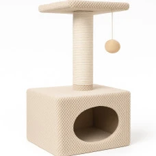 Кігтеточка для котів PolyPet будиночок квадратний бежевий 36x36x66 см КРД/0152-21