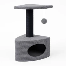 Кігтеточка для котів PolyPet будиночок кутовий сірий 36x36x60 см КРД/0160-20
