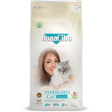 Сухой корм для стерилизованных котов BonaCibo Adult Cat Sterilized с лососем 15 кг BC407035