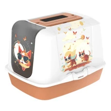 Закрытый туалет для котов Moderna Trendy Cat Indy & Louise с угольным фильтром оранжевый 50х39х37 см BJ60439IL