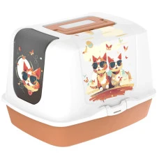 Закритий туалет для котів Moderna Trendy Cat Indy & Louise із вугільним фільтром помаранчевий 58х45х42 см BJ61439IL