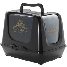 Закрытый туалет для котов Moderna Trendy Cat Luxurious с угольным фильтром черный 57,4х44,8х42,7 см C245015AA