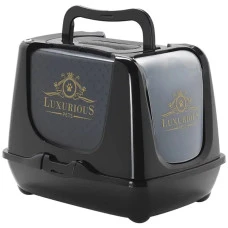 Закритий туалет для котів Moderna Trendy Cat Luxurious із вугільним фільтром чорний 50х39х37 см C235015AA
