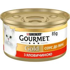 Влажный корм для котов Gourmet Gold Соус Де-люкс с говядиной 85 г 12530870