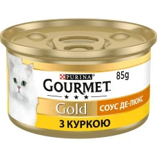 Влажный корм для котов Gourmet Gold Соус Де-люкс с курицей 85 г 12592689