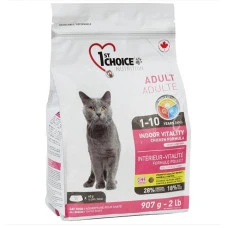 Сухой корм для взрослых котов 1st Choice Indoor Vitality Chicken со вкусом курицы 2,72 кг 65672261036