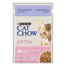Влажный корм для котят Cat Chow Kitten с ягненком и цуккини 85 г 12527718