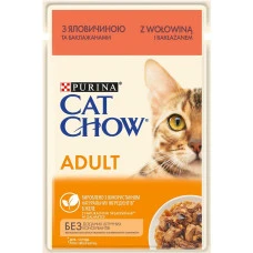 Влажный корм для котов Cat Chow Adult с говядиной и баклажанами 85 г 12527643