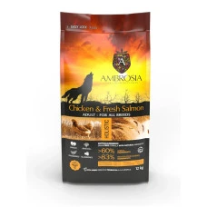 Сухий корм для дорослих собак усіх порід Ambrosia Grain Free Dog Adult Chicken & Fresh Salmon з куркою та свіжим лососем 12 кг 865492