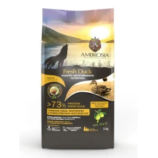 Сухий корм для дорослих собак усіх порід із чутливим травленням Ambrosia Mediterranean Dog Adult Fresh Duck з свіжою качкою 5 кг 1305614
