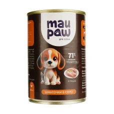 Повнораціонний корм для дорослих собак MAU PAW з птицею в соусі 415 г 833468