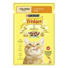 Влажный корм для взрослых котов Friskies с курицей в подливе 85 г 12554783