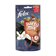 Лакомство для котов Felix Party Mix Mixed Grill со вкусом курицы, говядины и лосося 60 г 12487917