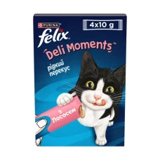Лакомство для котов Felix Deli Moments с лососем 4x10 г 12608131