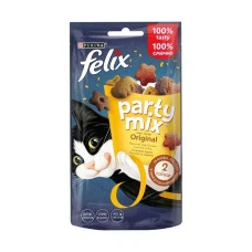 Лакомство для котов Felix Party Mix Original со вкусом курицы, печени и индейки 60 г 12487925