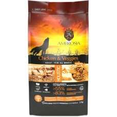 Сухий корм для дорослих собак усіх порід Ambrosia Grain Free Dog Adult Chicken & Veggies з куркою та овочами 12 кг 865491