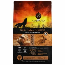 Сухий корм для дорослих собак усіх порід Ambrosia Grain Free Dog Adult Sensitive Fresh Turkey & Rabbit з свіжою індичкою та кроликом 12 кг 865499