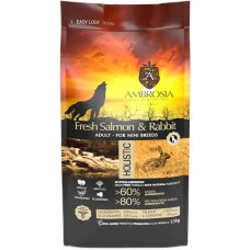 Сухий корм для дорослих собак малих порід Ambrosia Grain Free Adult Sensitive Fresh Salmon & Rabbit з свіжим лососем та кроликом 1.5 кг 865502