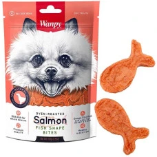 Лакомство для собак Wanpy Salmon Fish Shape Bites кусочки лосося в форме рыбок 100 г
