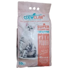 Бентонитовый наполнитель для котов DewClaw с запахом детской пудры 10 л 3526