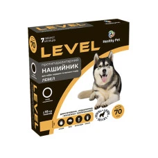 Ошейник противопаразитарный LEVEL для собак 70 см черный 203954