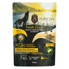 Сухий корм для дорослих собак усіх порід із чутливим травленням Ambrosia Mediterranean Dog Adult Fresh Duck з свіжою качкою 100 г 1305631