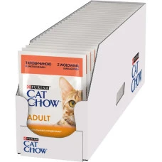 Влажный корм для котов Cat Chow Adult с говядиной и баклажанами 85 г x 26 12527643