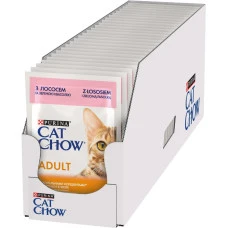 Влажный корм для котов Cat Chow Adult с лососем и зеленой фасолью 85 г x 26 12527714