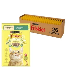 Влажный корм для взрослых котов Friskies с уткой в подливе 85 г x 26 12554758