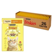 Влажный корм для взрослых котов Friskies с курицей в подливе 85 г x 26 12554783